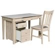 International Concepts 3 Piece Unfinished Writing Desk Set