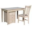 International Concepts 3 Piece Unfinished Writing Desk Set