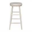 Solid Wood Swivel Scooped Seat Bar Height Stool in Unfinished