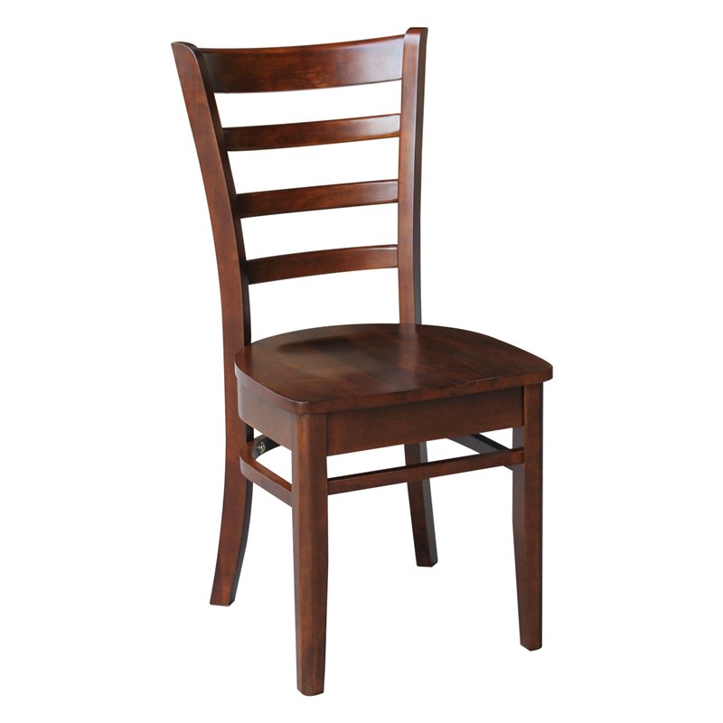 International Concepts Set of Two Solid Wood Emily Side Chairs in Espresso