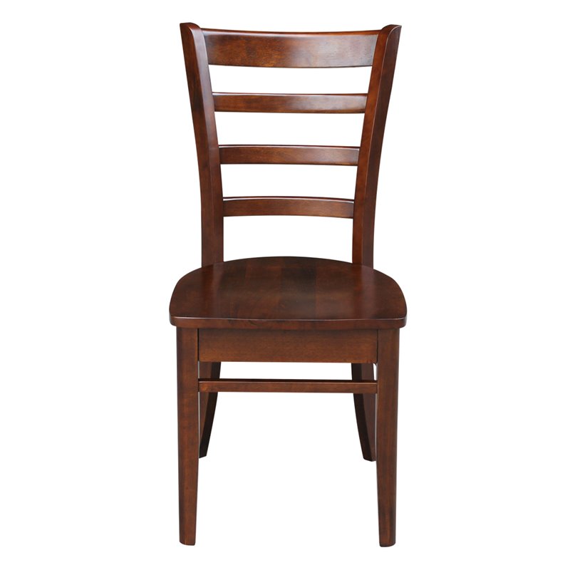 International Concepts Set of Two Solid Wood Emily Side Chairs in Espresso