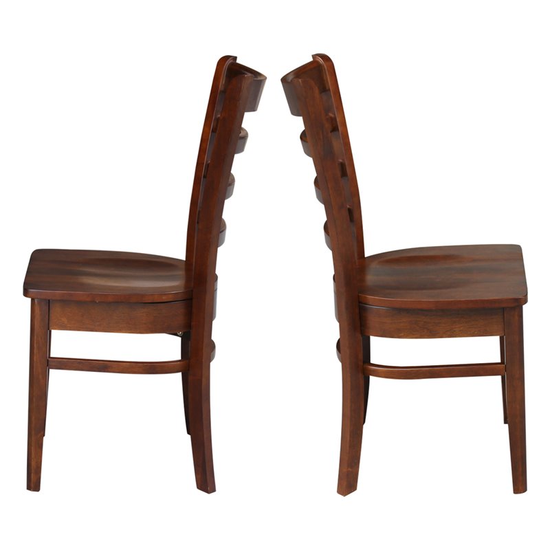 International Concepts Set of Two Solid Wood Emily Side Chairs in Espresso