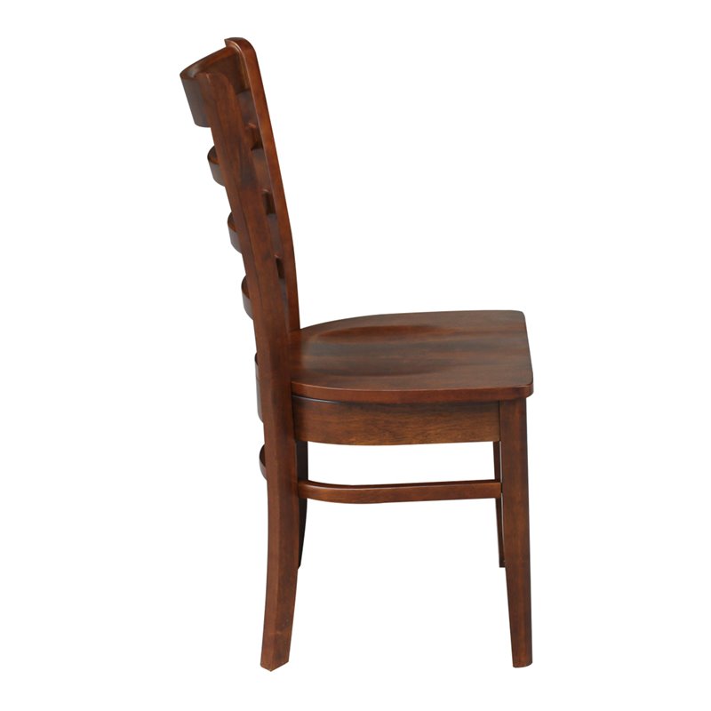 International Concepts Set of Two Solid Wood Emily Side Chairs in Espresso