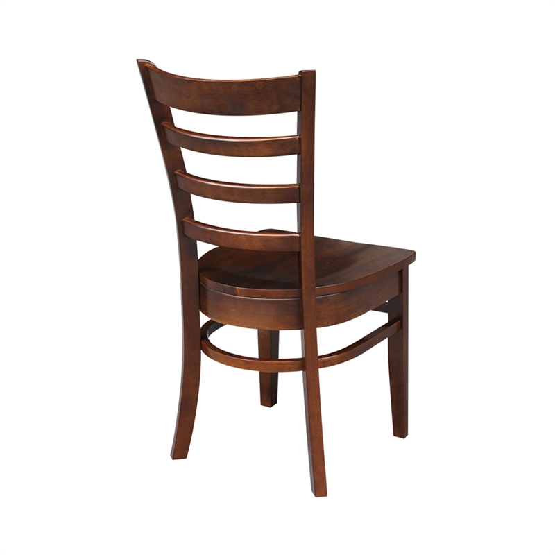 International Concepts Set of Two Solid Wood Emily Side Chairs in Espresso