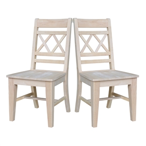 International Concepts Canyon Collection Set of Two Double X- Back Chairs