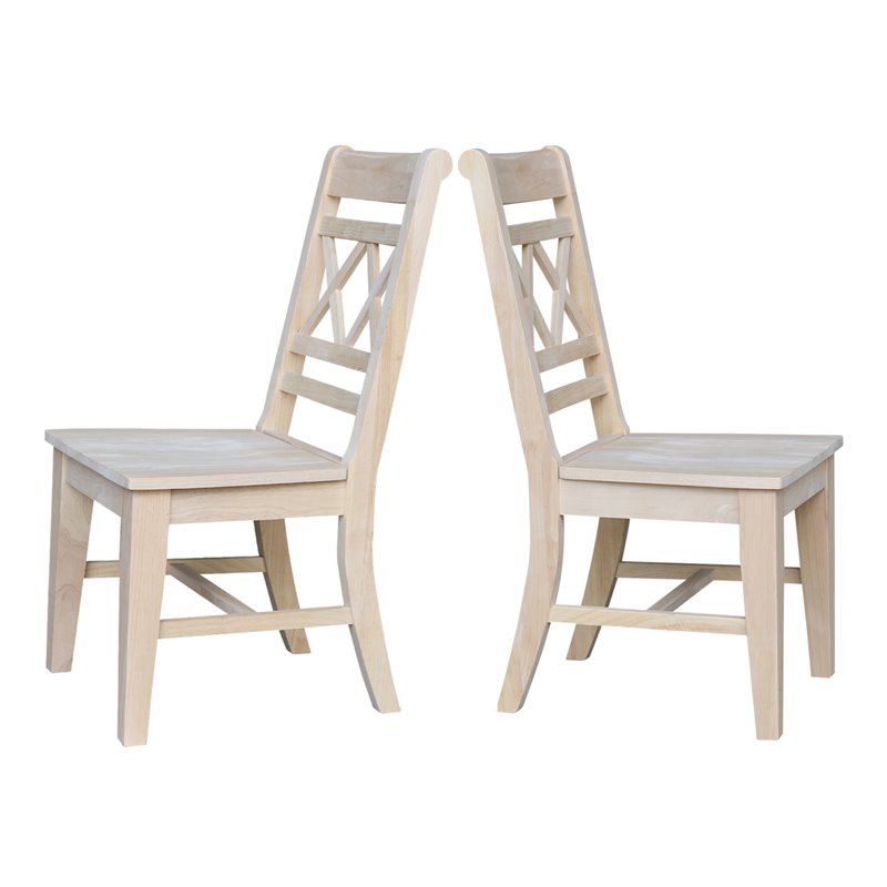 International Concepts Canyon Collection Set of Two Double X- Back Chairs