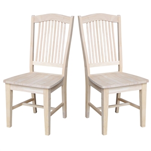 International Concepts Set of Two Solid Wood Stafford Chairs in Unfinished