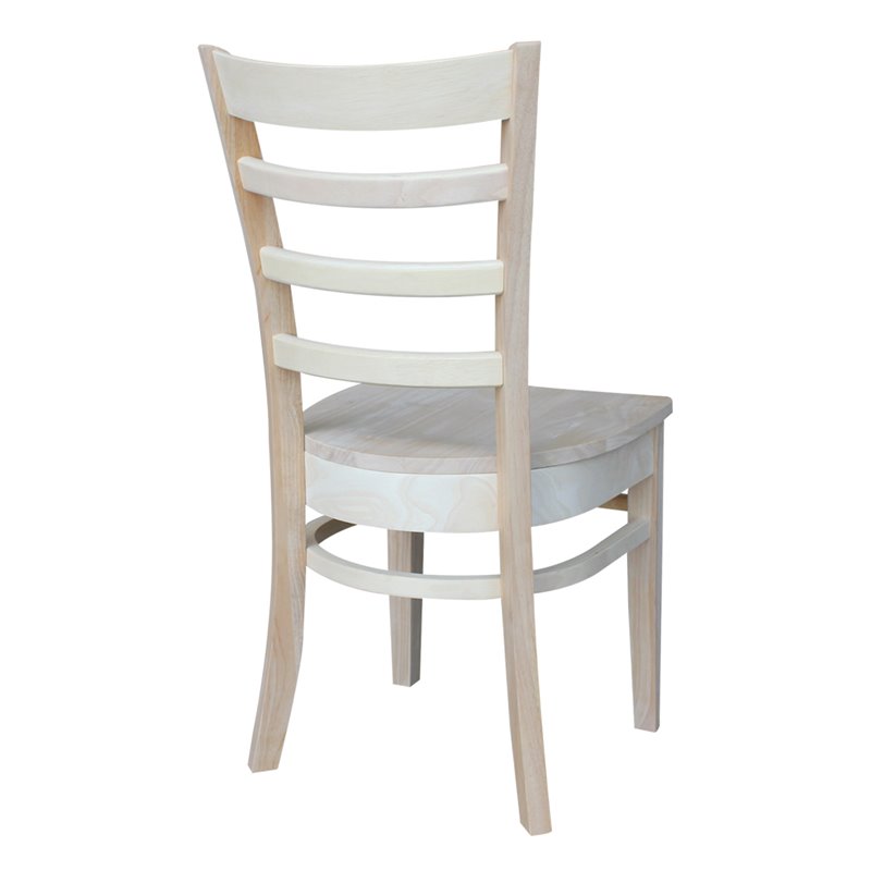 International Concepts Set of Two Solid Wood Emily Side Chairs in Unfinished