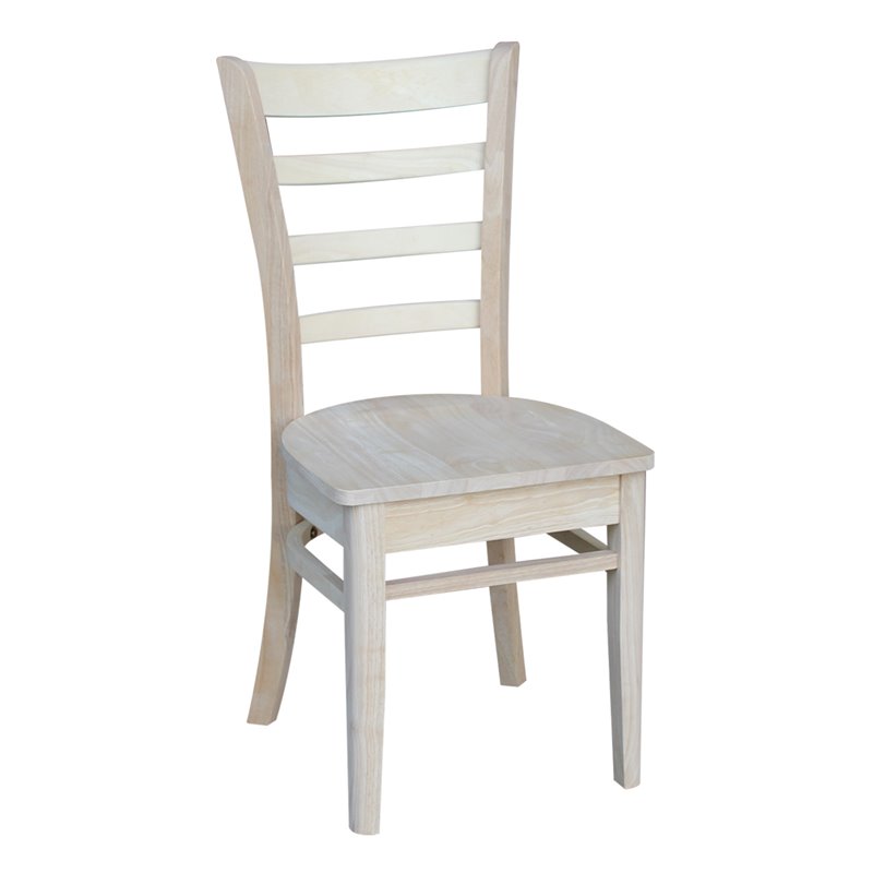 International Concepts Set of Two Solid Wood Emily Side Chairs in Unfinished