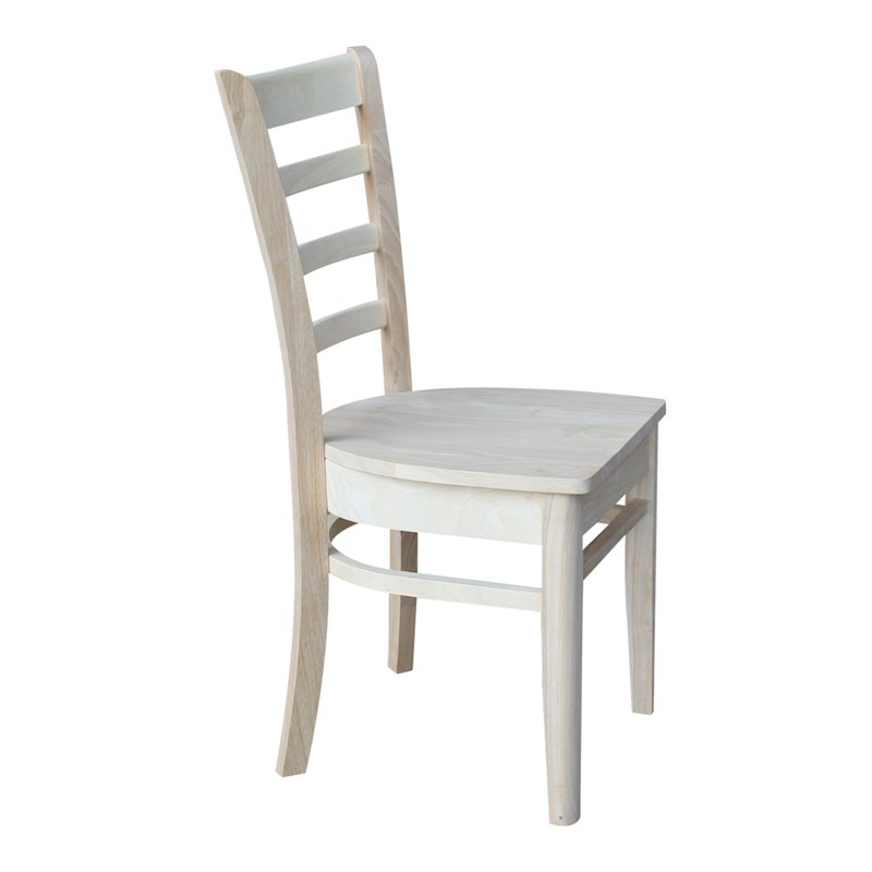 International Concepts Set of Two Solid Wood Emily Side Chairs in Unfinished
