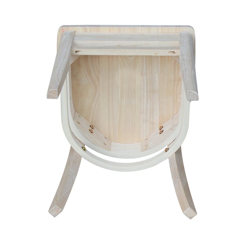 International Concepts Set of Two Solid Wood Emily Side Chairs in Unfinished