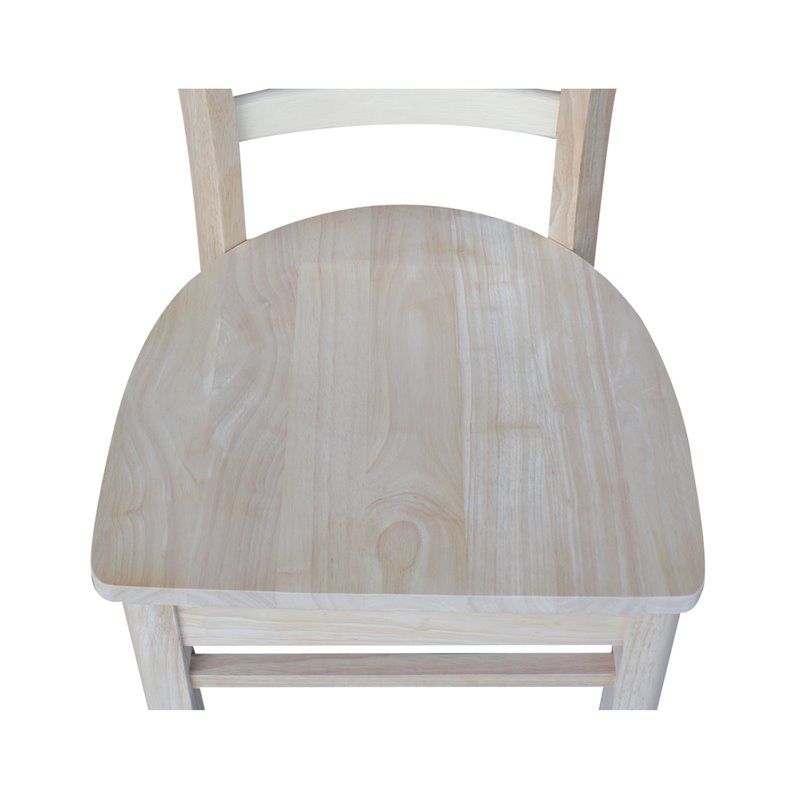 International Concepts Set of Two Solid Wood Emily Side Chairs in Unfinished