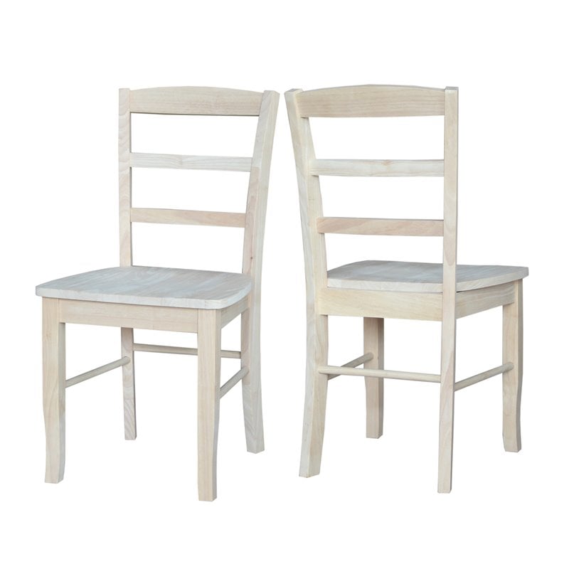International Concepts Unfinished Madrid Chairs in Natural (Set of 2)
