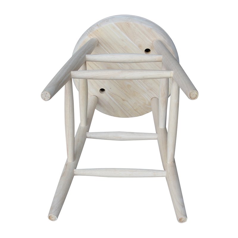 Soild Wood Swivel Scooped Seat Counter Height Stool in Unfinished