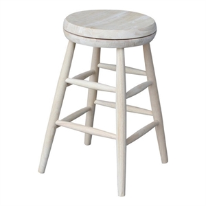 Soild Wood Swivel Scooped Seat Counter Height Stool in Unfinished