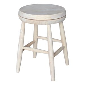 International Concepts Soild Wood Swivel Scooped Seat Stool in Unfinished