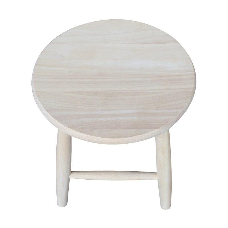 International Concepts Soild Wood Swivel Scooped Seat Stool in Unfinished