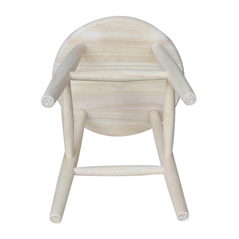 International Concepts Soild Wood Swivel Scooped Seat Stool in Unfinished
