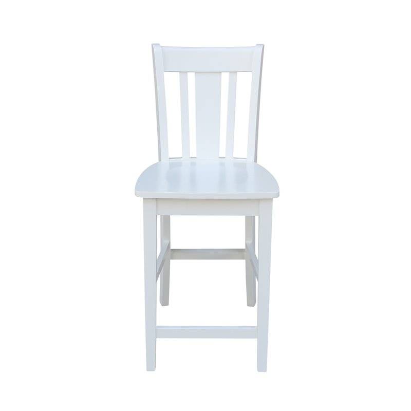 San Remo Solid Wood Counter Height Stool in White - 24