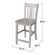 San Remo Solid WoodCounter Height Stool in Washed Gray Taupe - 24