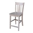 San Remo Solid WoodCounter Height Stool in Washed Gray Taupe - 24