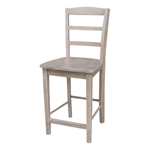 Madrid Counter Height Stool - 24&quot Seat Height in Washed Gray Taupe