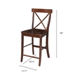 International Concepts X-Back Counter height Stool - 24