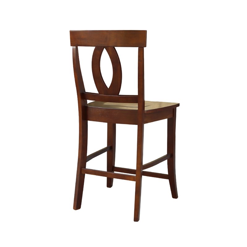 Verona Solid Wood Counter Height Stool in Espresso - 24