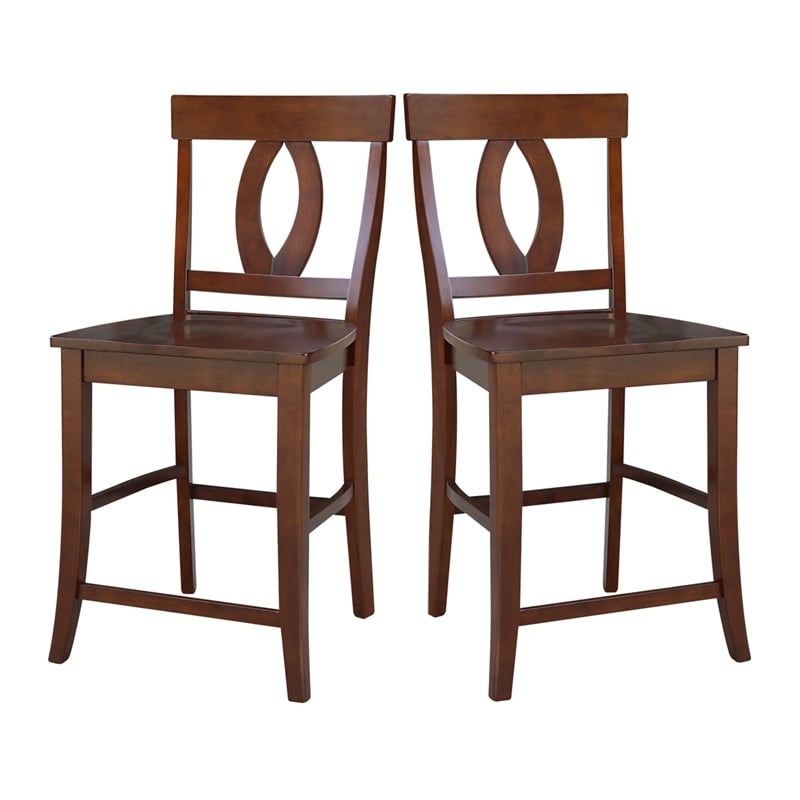 Verona Solid Wood Counter Height Stool in Espresso - 24