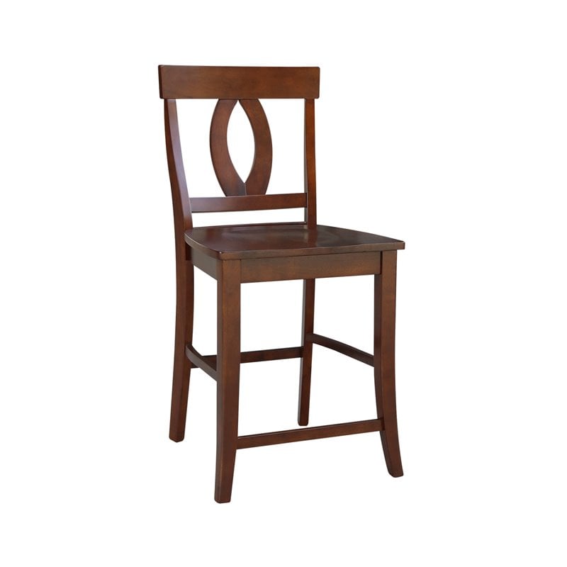 Verona Solid Wood Counter Height Stool in Espresso - 24