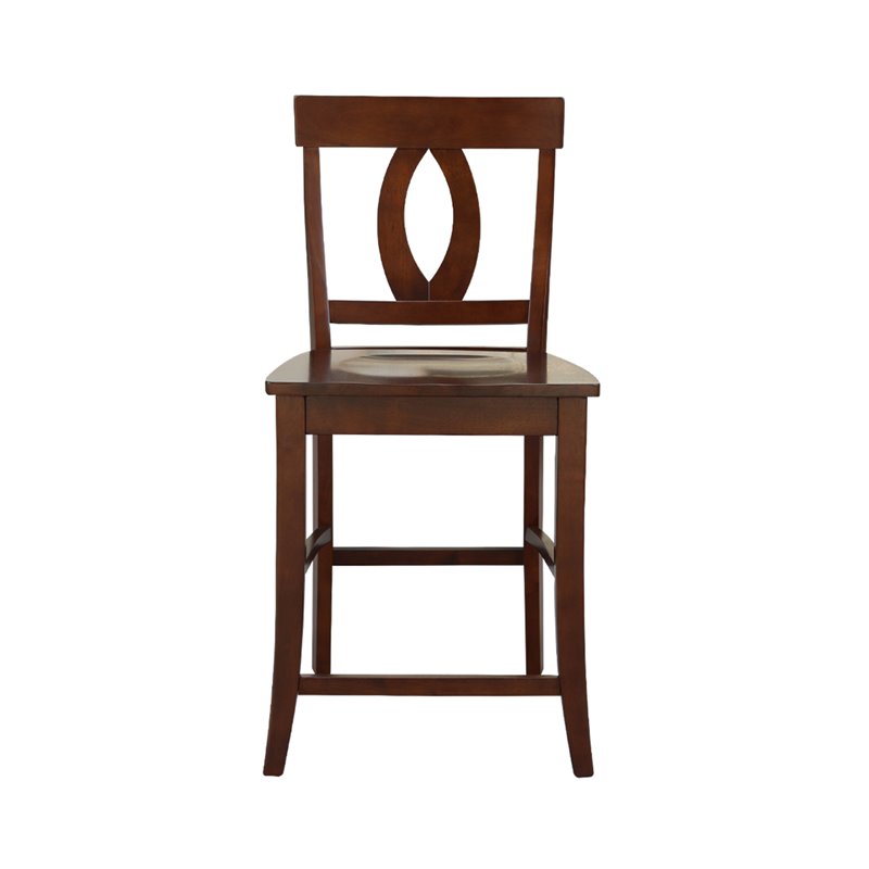 Verona Solid Wood Counter Height Stool in Espresso - 24