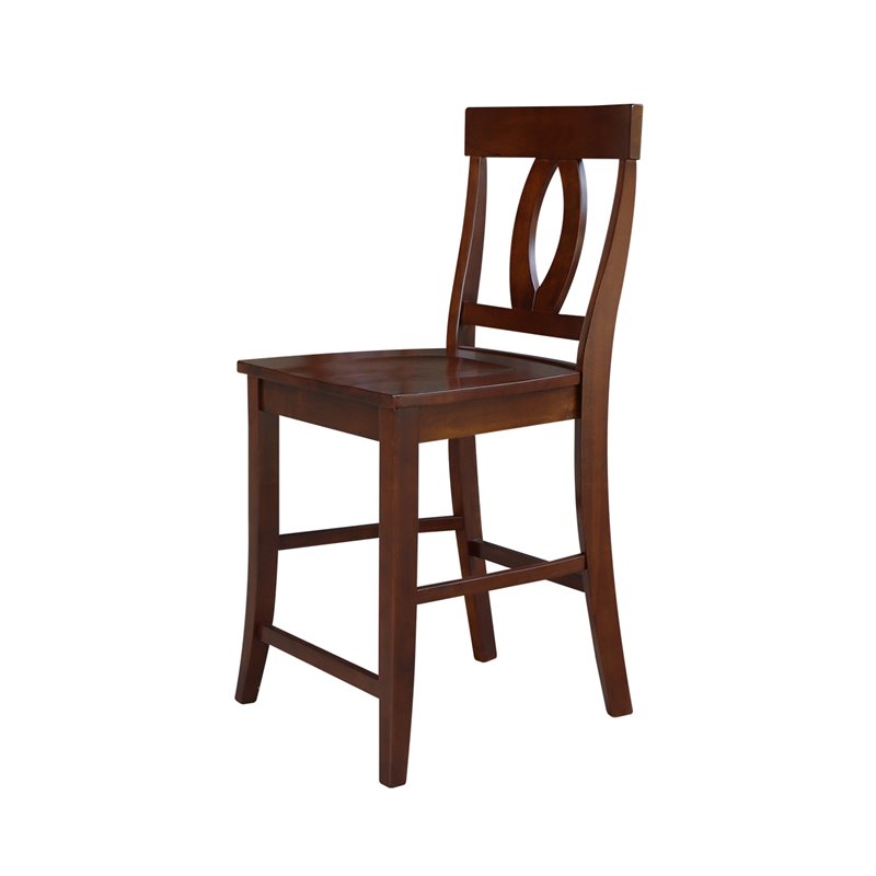 Verona Solid Wood Counter Height Stool in Espresso - 24