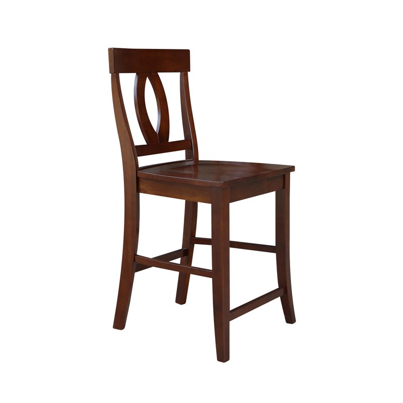 Verona Solid Wood Counter Height Stool in Espresso - 24