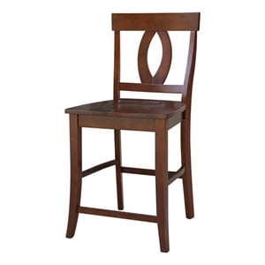 Verona Solid Wood Counter Height Stool in Espresso - 24&quot Seat Height