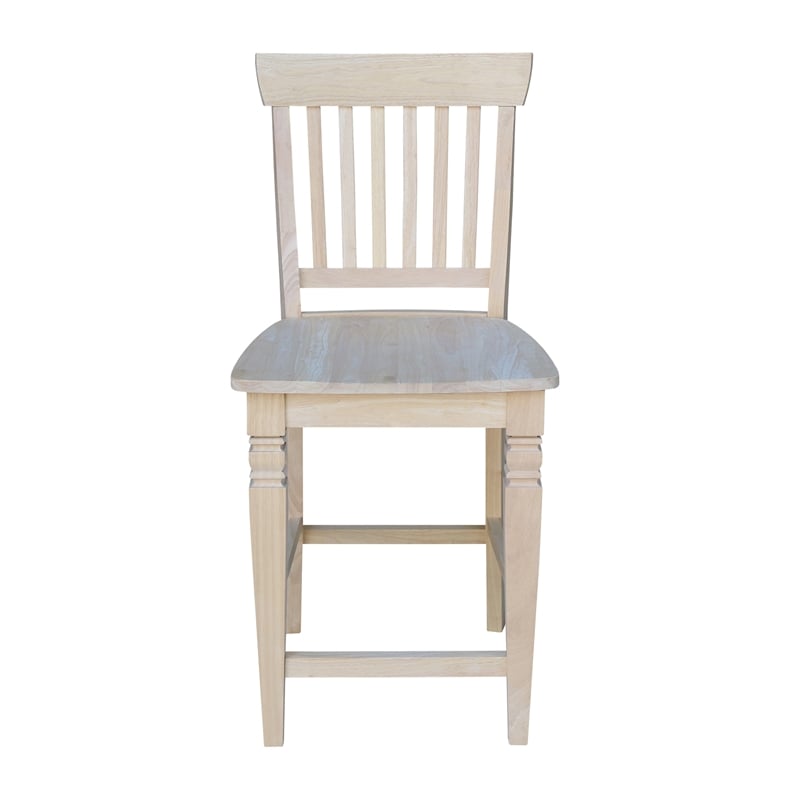 Seattle Solid Wood Counter Height Stool in Unfinished - 24