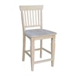 Seattle Solid Wood Counter Height Stool in Unfinished - 24