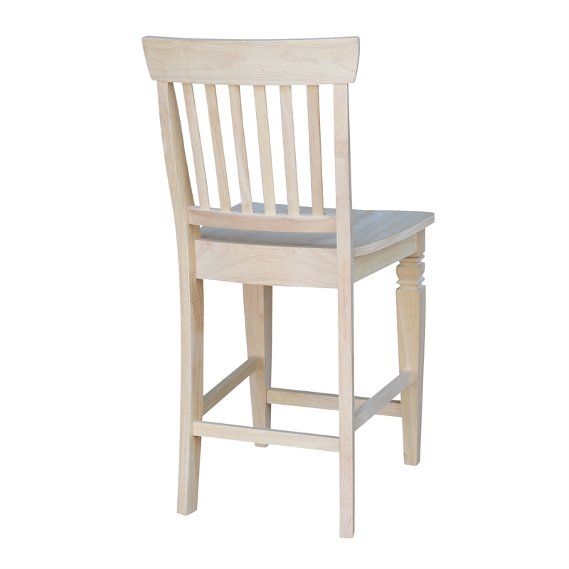Seattle Solid Wood Counter Height Stool in Unfinished - 24