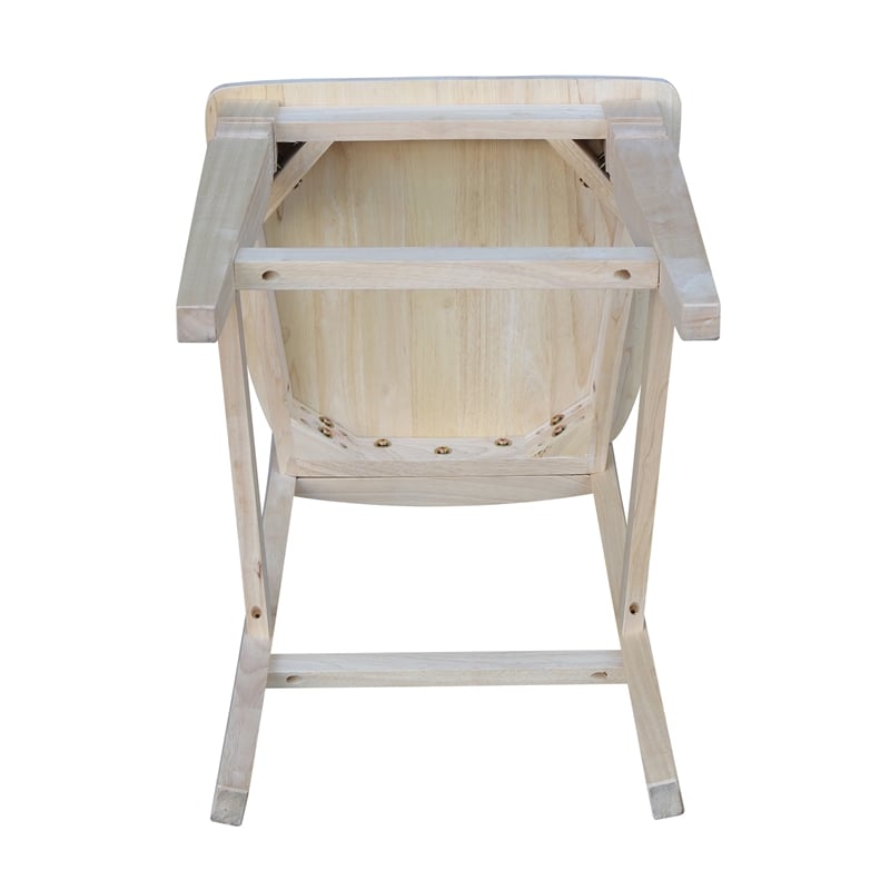 Seattle Solid Wood Counter Height Stool in Unfinished - 24