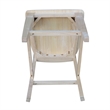 Seattle Solid Wood Counter Height Stool in Unfinished - 24