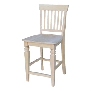 Seattle Solid Wood Counter Height Stool in Unfinished - 24&quot Seat Height