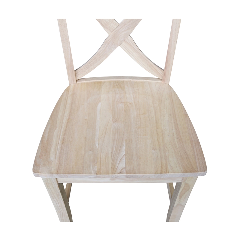 Vineyard Solid Wood Counter Height Stool in Unfinished - 24