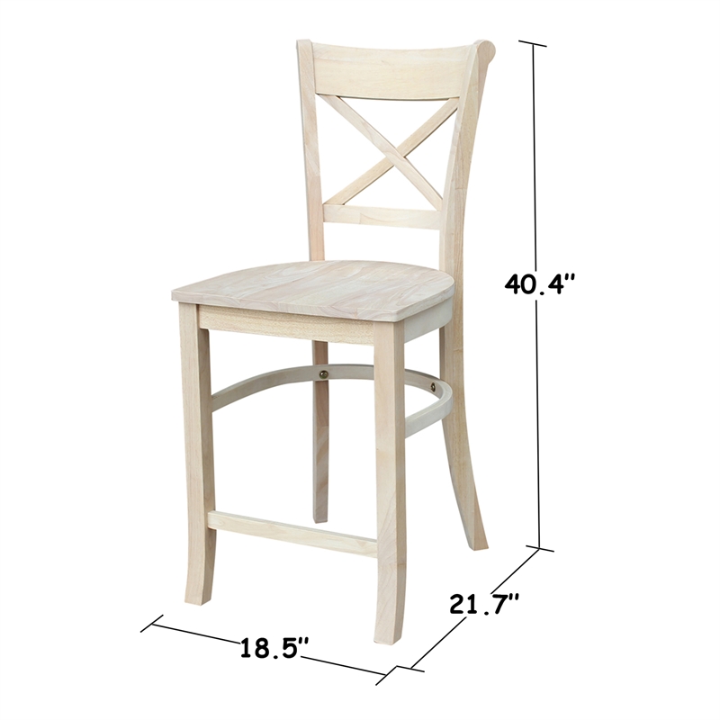 Charlotte Solid Wood Counter Height Stool with a 24
