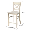 Charlotte Solid Wood Counter Height Stool with a 24