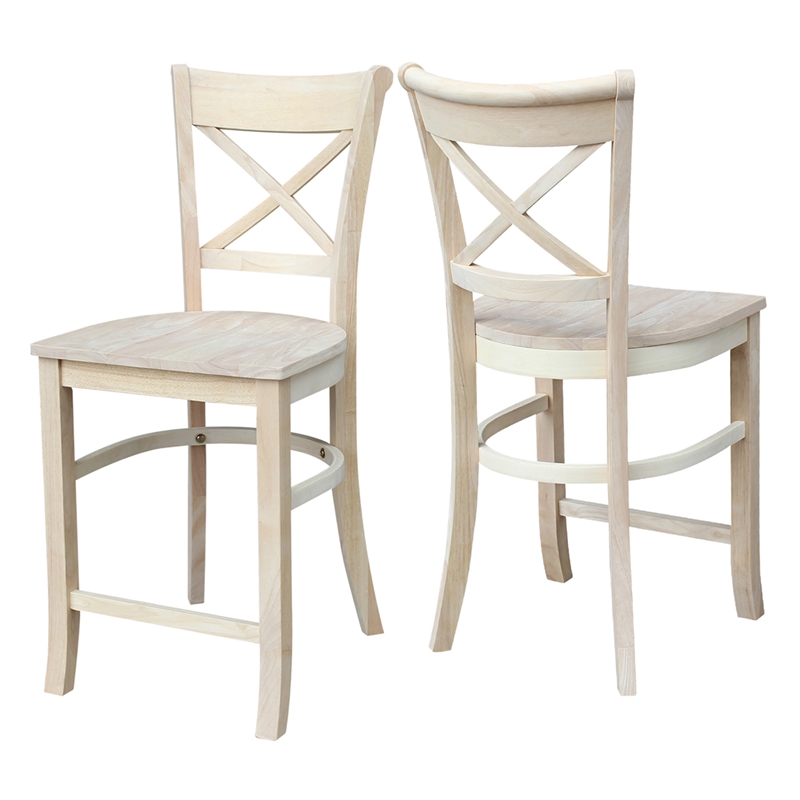 Charlotte Solid Wood Counter Height Stool with a 24