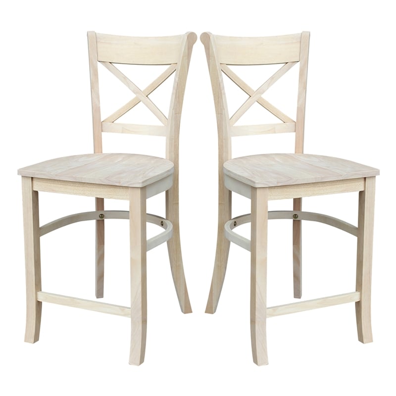 Charlotte Solid Wood Counter Height Stool with a 24