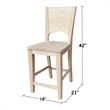 Canyon Collection Solid Back Counter height Stool - 24