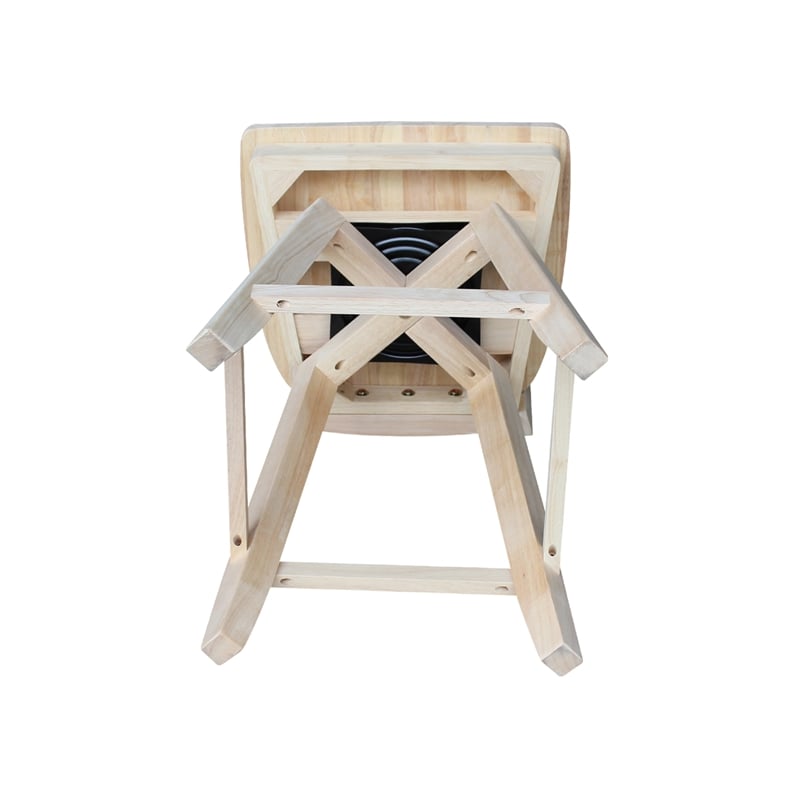 San Remo Natural Wood Counter Height Stool - With Swivel Seat - 24