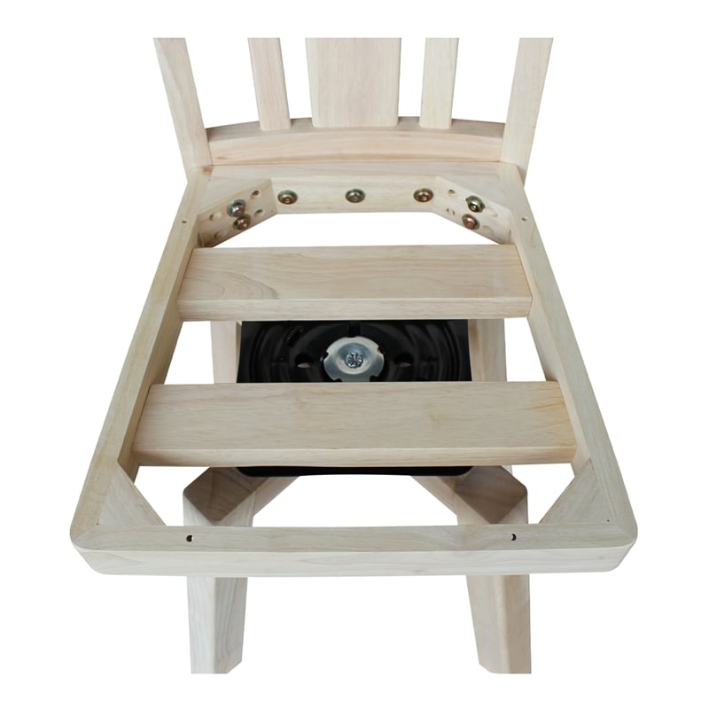 San Remo Natural Wood Counter Height Stool - With Swivel Seat - 24