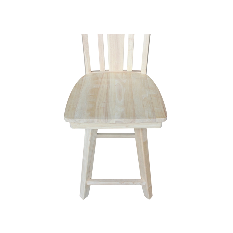 San Remo Natural Wood Counter Height Stool - With Swivel Seat - 24