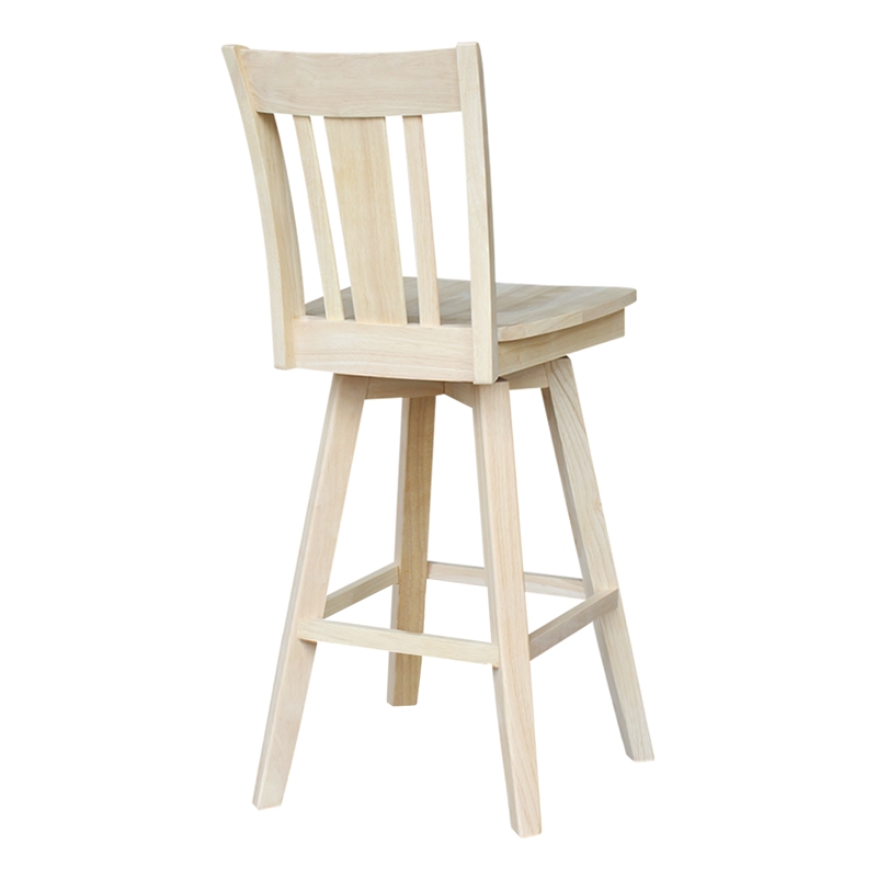 San Remo Natural Wood Bar Height Stool - With Swivel Seat -30.
